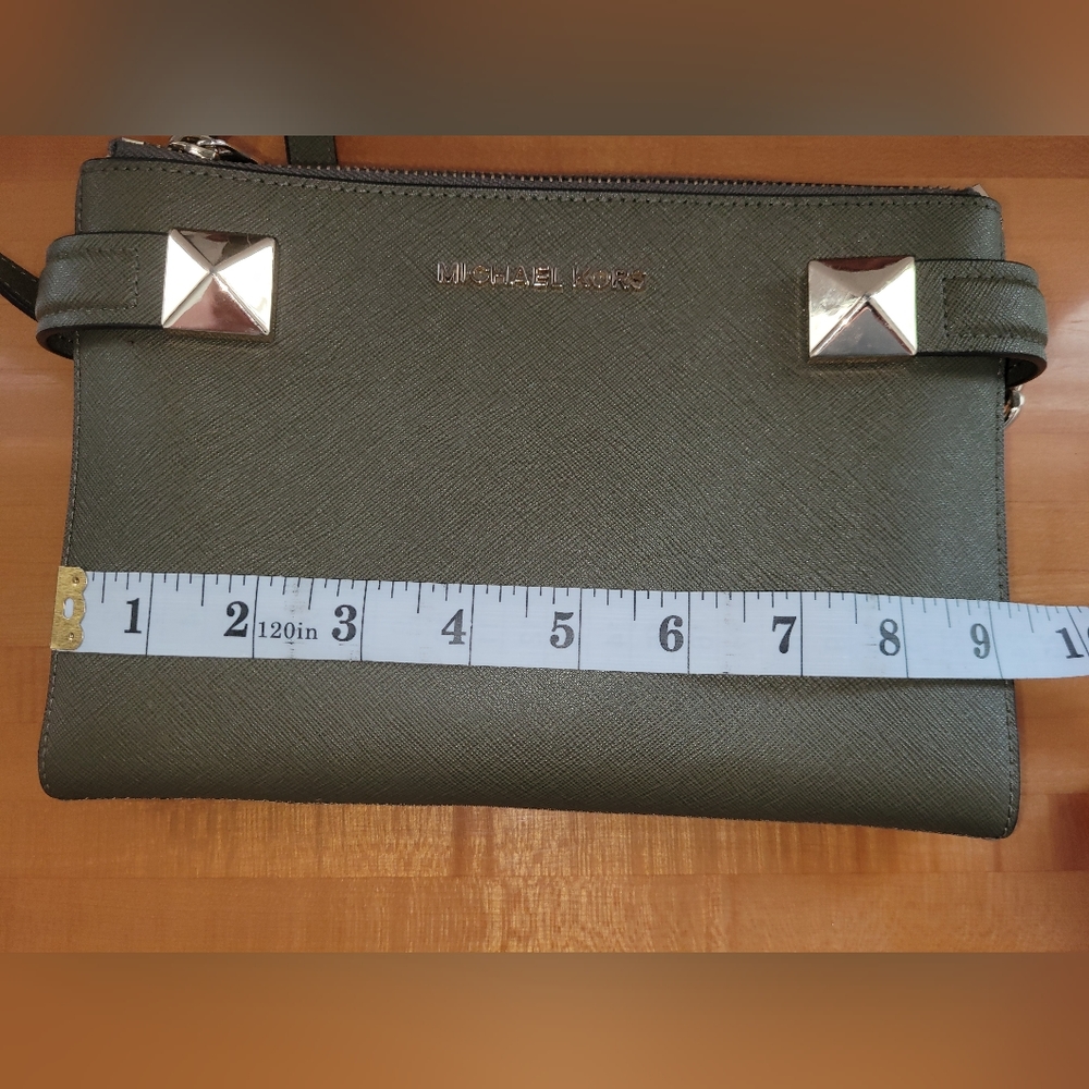 Michael Kors Karla Leather Crossbody Bag,  Army Green - Picture 12 of 13